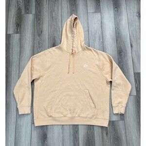 Nike Sportswear Club Fleece Pullover Hoodie Sweatshirt Mens Size XL Peach